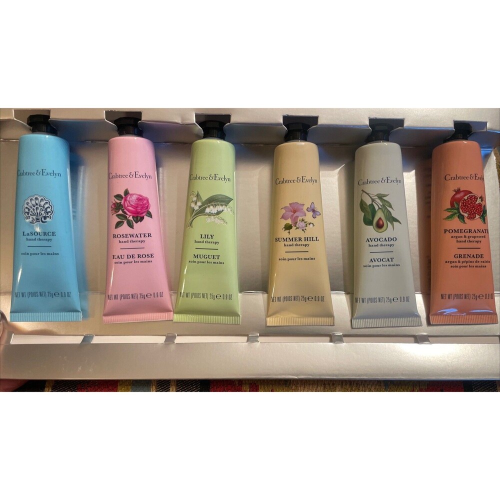 Lot 6 Crabtree & Evelyn Hand Therapy Cream LaSource, Rosewater, Lily, Summer